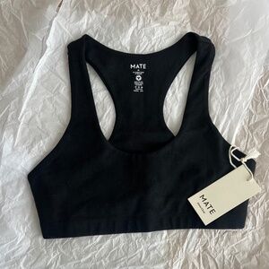 Organic Stretch Sports Bra Black Mate The Label Size Med New